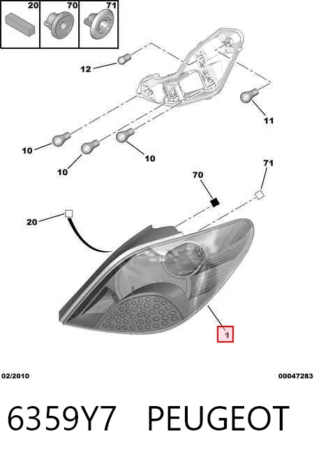Lampa zespolona tylna lewa 9649986680 VAG