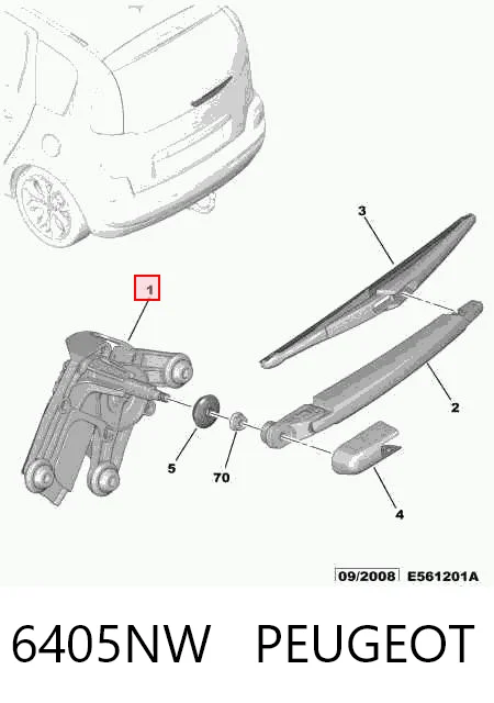 Silniczek wycieraczki tylnej szyby Citroen C3 Picasso