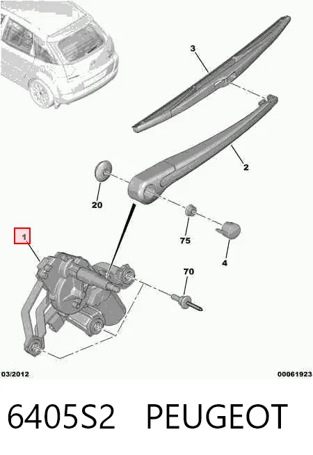 Silniczek wycieraczki tylnej szyby do Citroen C4 GRAND PICASSO I UA