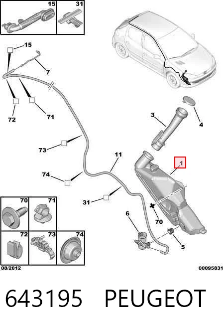 643195 Peugeot/Citroen Zbiorniczek spryskiwacza szyb