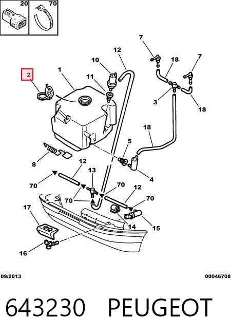 643230 Peugeot/Citroen Korek zbiornika spryskiwacza