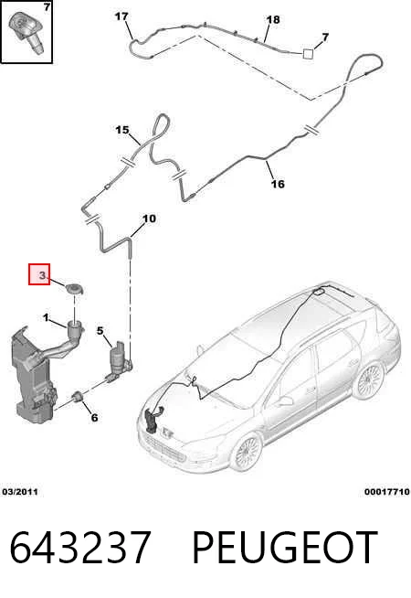  Korek zbiornika spryskiwacza Peugeot 407 