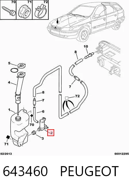643460 Peugeot/Citroen Pompka spryskiwacza szyby przedniej