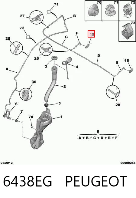 Dysza spryskiwacza szyby przedniej do Citroen C4 B7