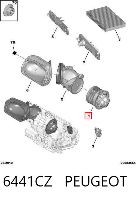 6441CZ Peugeot/Citroen Silniczek wentylatora nagrzewnicy (ogrzewacza wnętrza)