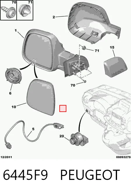 6445F9 Peugeot/Citroen Czujnik temperatury zewnętrznej