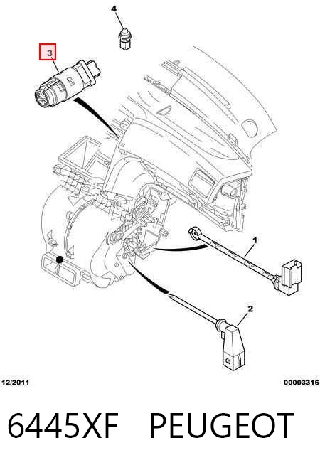 Czujnik temperatury wewnętrznej do Citroen C4 GRAND PICASSO I UA