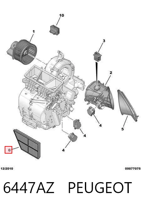 6447AZ Peugeot/Citroen Filtr kabiny