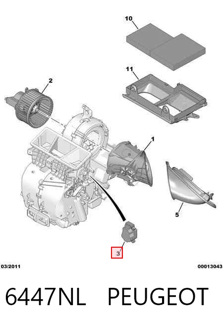Silniczek klapy nagrzewnicy do Peugeot 308 I 4A, 4C