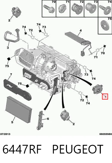 Silniczek klapy nagrzewnicy do Peugeot 407  6D