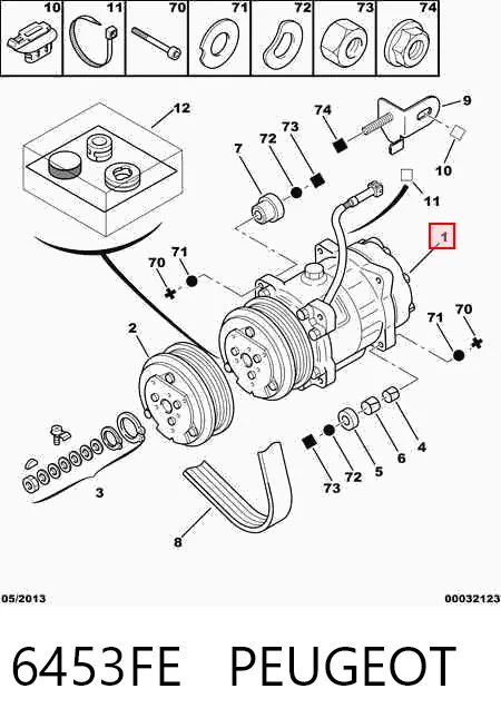 6453FE Peugeot/Citroen Sprężarka klimatyzacji