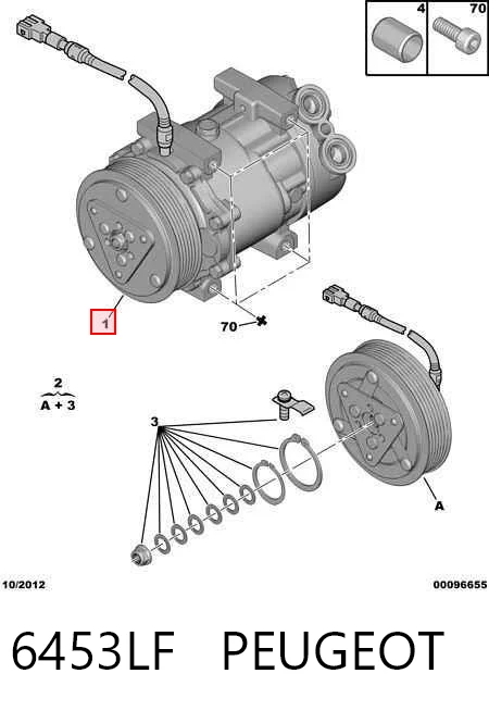 6453LF Peugeot/Citroen Sprężarka klimatyzacji