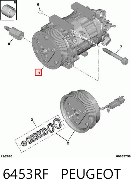 6453RF Peugeot/Citroen Sprężarka klimatyzacji