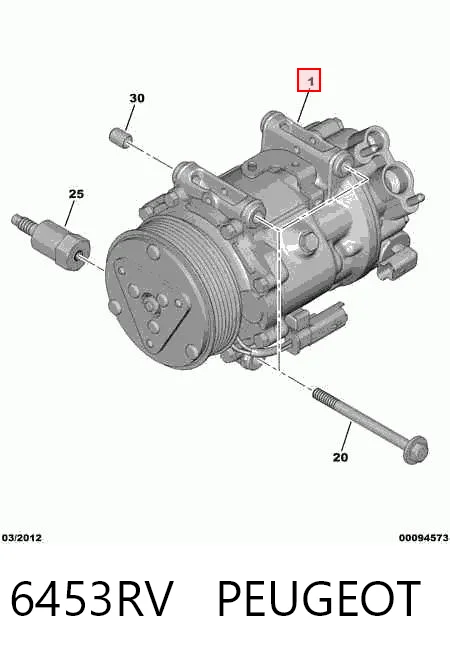 6453RV Peugeot/Citroen Sprężarka klimatyzacji