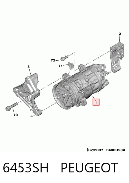 6453SH Peugeot/Citroen Sprężarka klimatyzacji