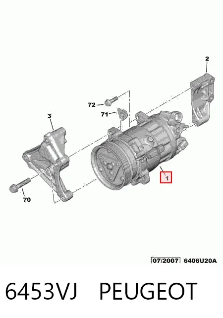 6453VJ Peugeot/Citroen Sprężarka klimatyzacji