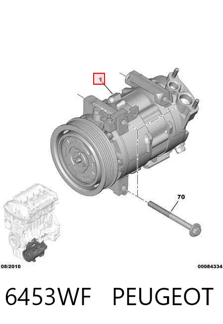 6453WF Peugeot/Citroen Sprężarka klimatyzacji