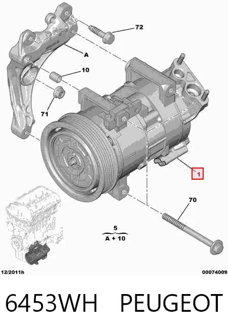6453WH Peugeot/Citroen Sprężarka klimatyzacji