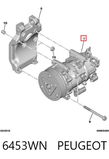 6453WN Peugeot/Citroen Sprężarka klimatyzacji