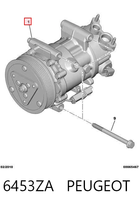 6453ZA Peugeot/Citroen Sprężarka klimatyzacji