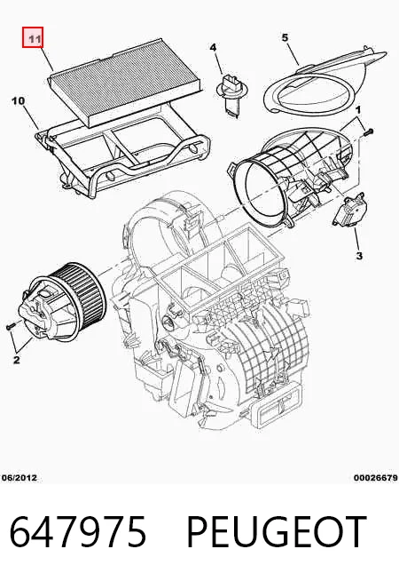 647975 Peugeot/Citroen Filtr kabiny