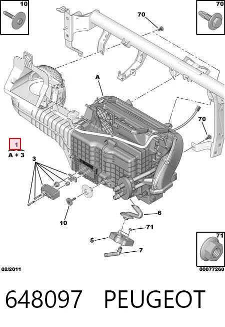 648097 Peugeot/Citroen Parownik klimatyzacji