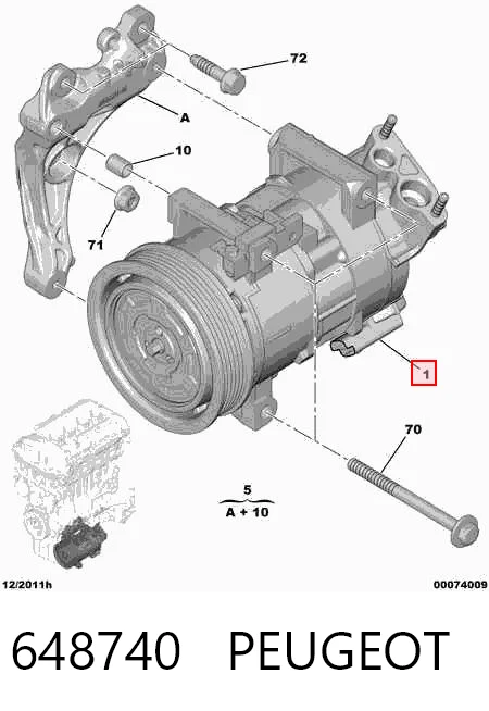 648740 Peugeot/Citroen Sprężarka klimatyzacji