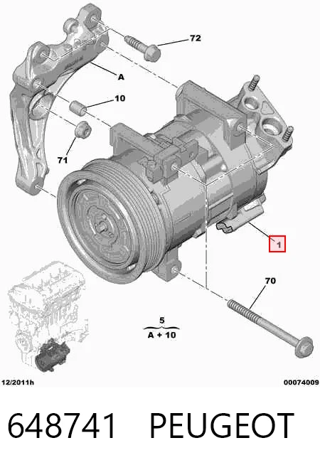 648741 Peugeot/Citroen Sprężarka klimatyzacji