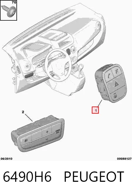 Do koszyka Przycisk włączania światła awaryjnego Peugeot Bipper  225L