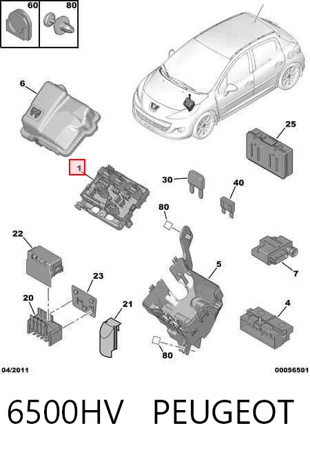 6500HV Peugeot/Citroen Skrzynka bezpieczników