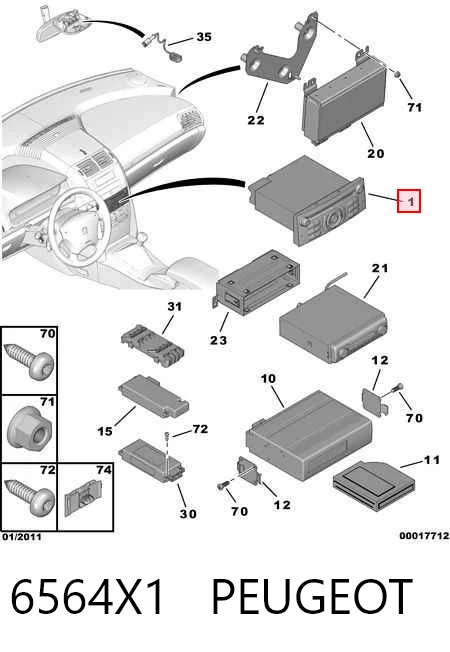 Radioodtwarzacz (radio AM/FM) do Peugeot 407 6E