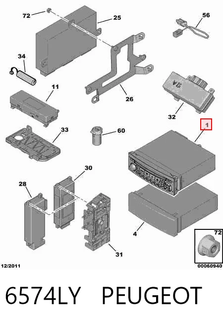 Radioodtwarzacz (radio AM/FM) do Citroen C4 GRAND PICASSO I UA