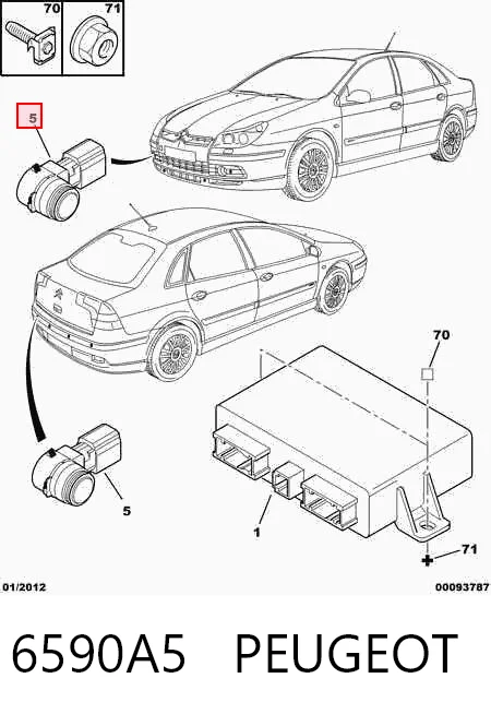 6590A5 Peugeot/Citroen Czujnik parkowania przedni