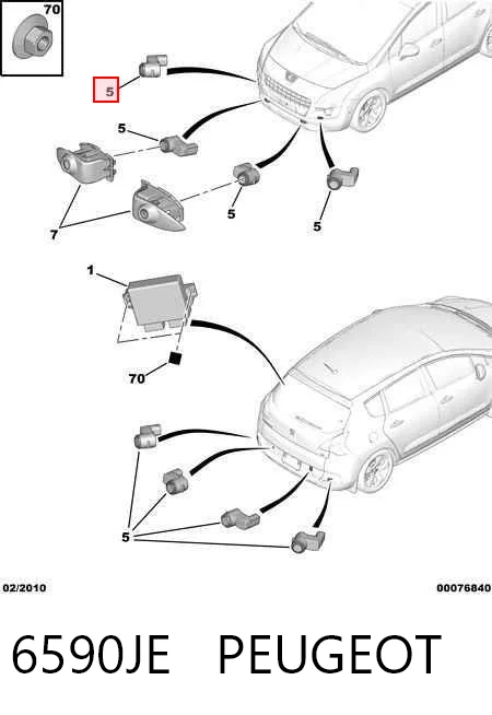 6590JE Peugeot/Citroen Czujnik parkowania tylny