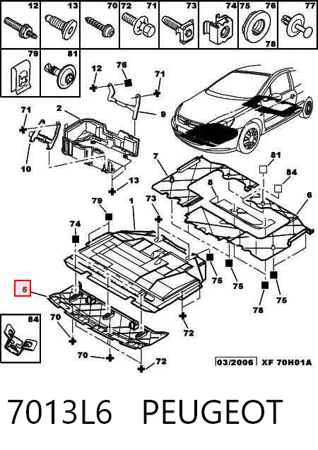 Osłona silnika, miski (przedziału silnika) do Peugeot 307  3A, 3C