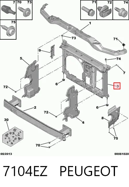 Osłona chłodnicy kompletna (panel mocowania reflektorów) do Citroen C4 GRAND PICASSO I UA