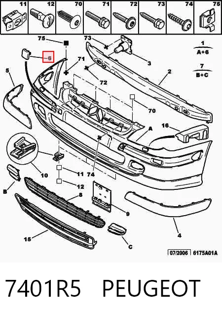 Do koszyka Zderzak przedni Citroen C5 I DC