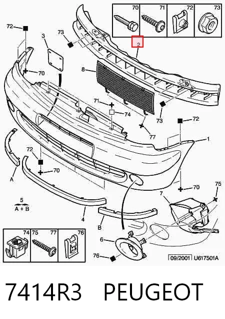 Wzmocnienie zderzaka przedniego do Citroen Xsara Picasso N68