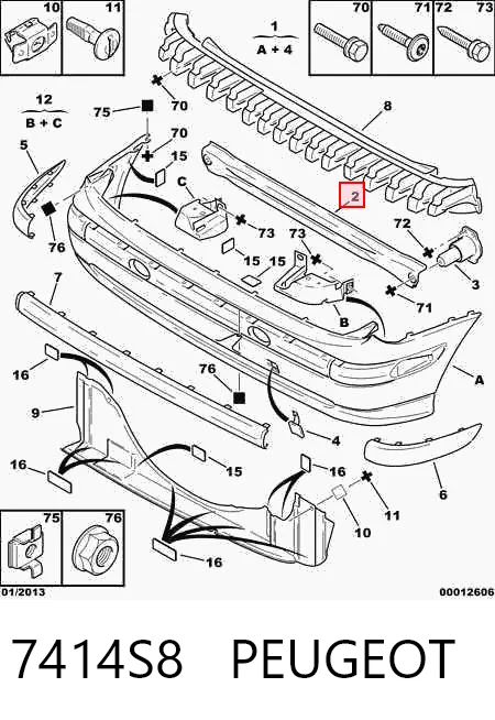 Wzmocnienie zderzaka tylnego do Citroen C5 I DC