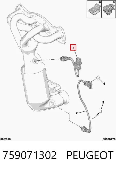 759071302 Peugeot/Citroen Sonda lambda czujnik tlenu przed katalizatorem