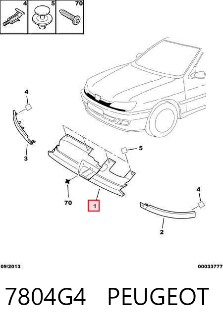 Atrapa chłodnicy do Peugeot 306  7A