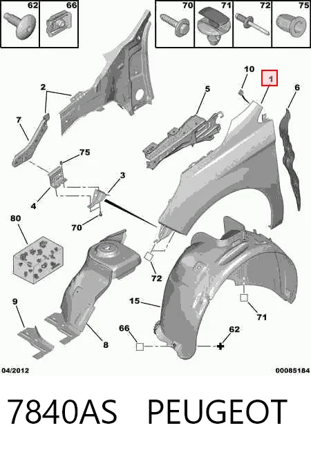 Błotnik przedni lewy Citroen C4 II hatchback (B7) (2010 - 2026) cena, od 167,65 USD