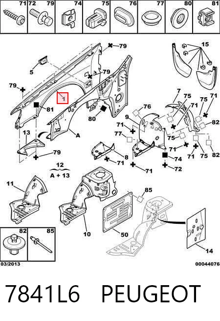 Błotnik przedni prawy Peugeot 406 kombi (8E, F) (1996 - 2004) cena, od 2,34 USD