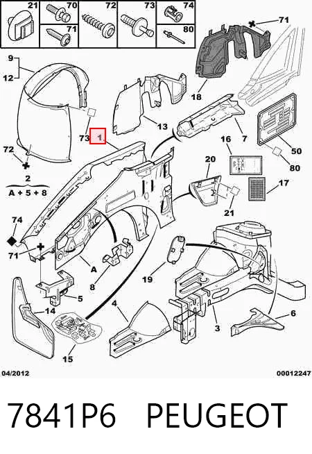 Błotnik przedni prawy Peugeot Expert 
