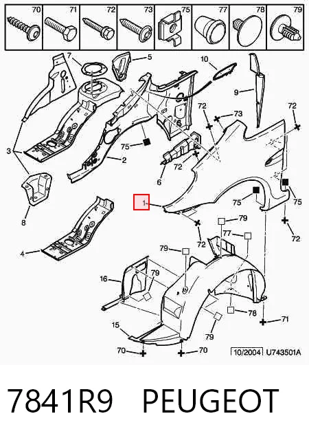 Błotnik przedni prawy do Citroen Xsara Picasso N68