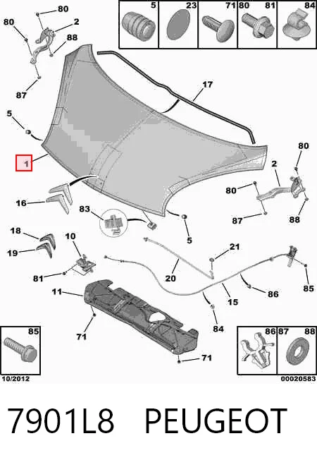 Maska silnika Citroen C1 I hatchback (PM, PN) (2005 - 2014) cena, od 261,73 USD