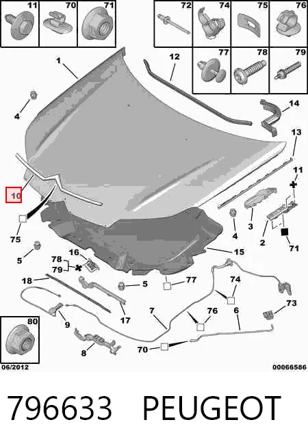 Listwa ochronna maski do Citroen C5  III  RW