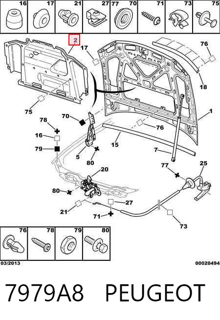 Kupić Wygluszenie maski Peugeot 406  8B w dobrej cenie