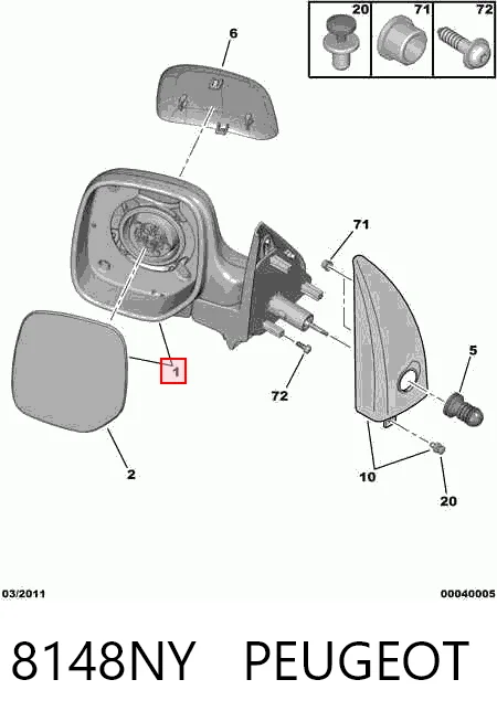 Lusterko wsteczne lewe Citroen Berlingo awangarda (M) (1996 - 2008) cena, od 56,81 USD