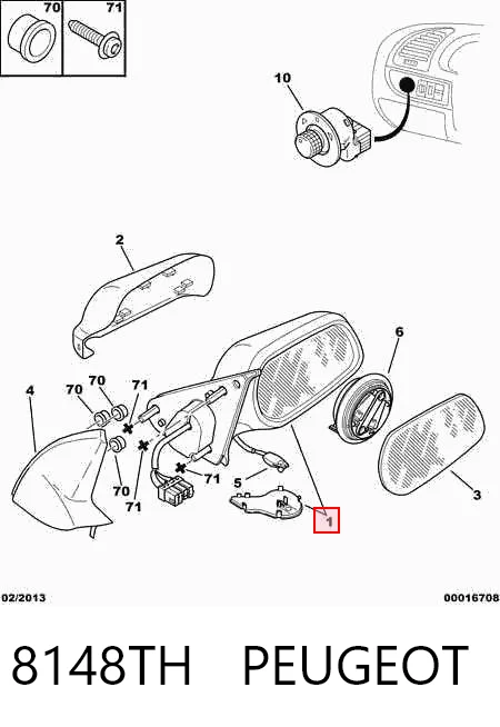 Do koszyka Lusterko wsteczne prawe Citroen Xsara  N1